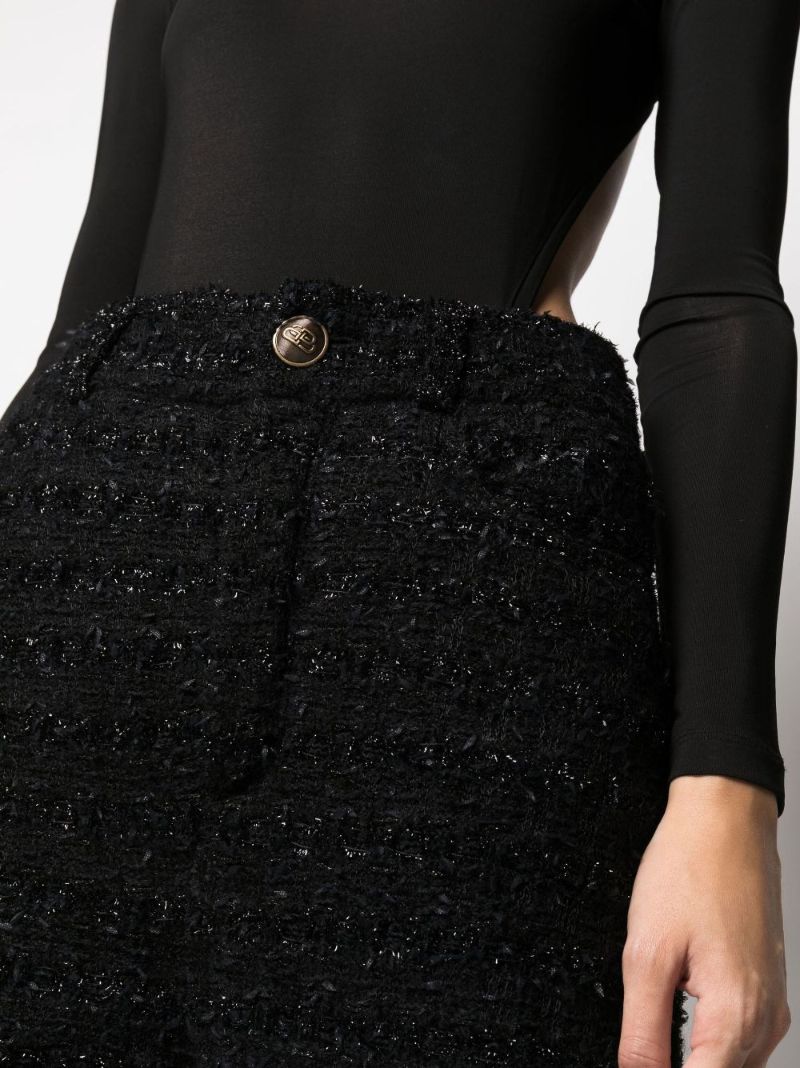Black Tweed Baggy Trousers