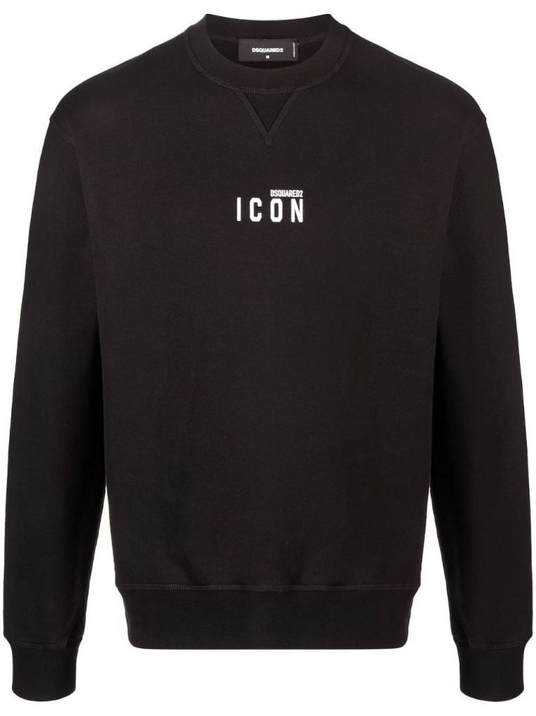 Black Icon Logo Print Sweatshirt