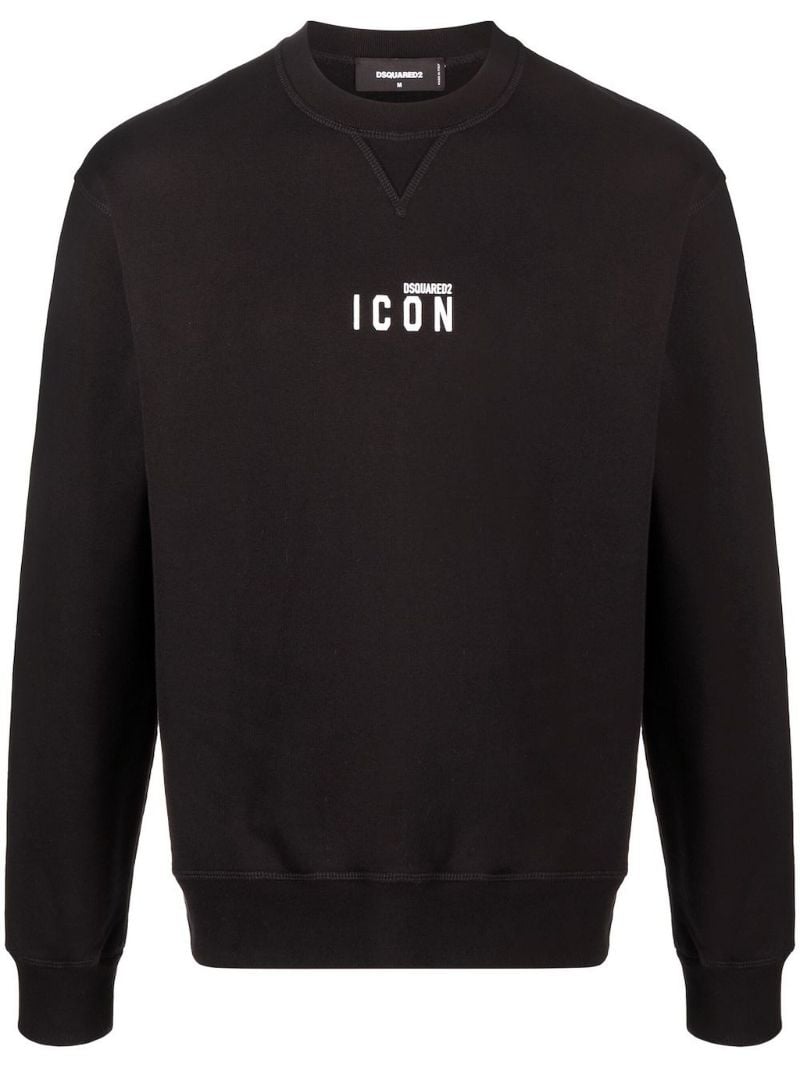 Black Icon Logo Print Sweatshirt