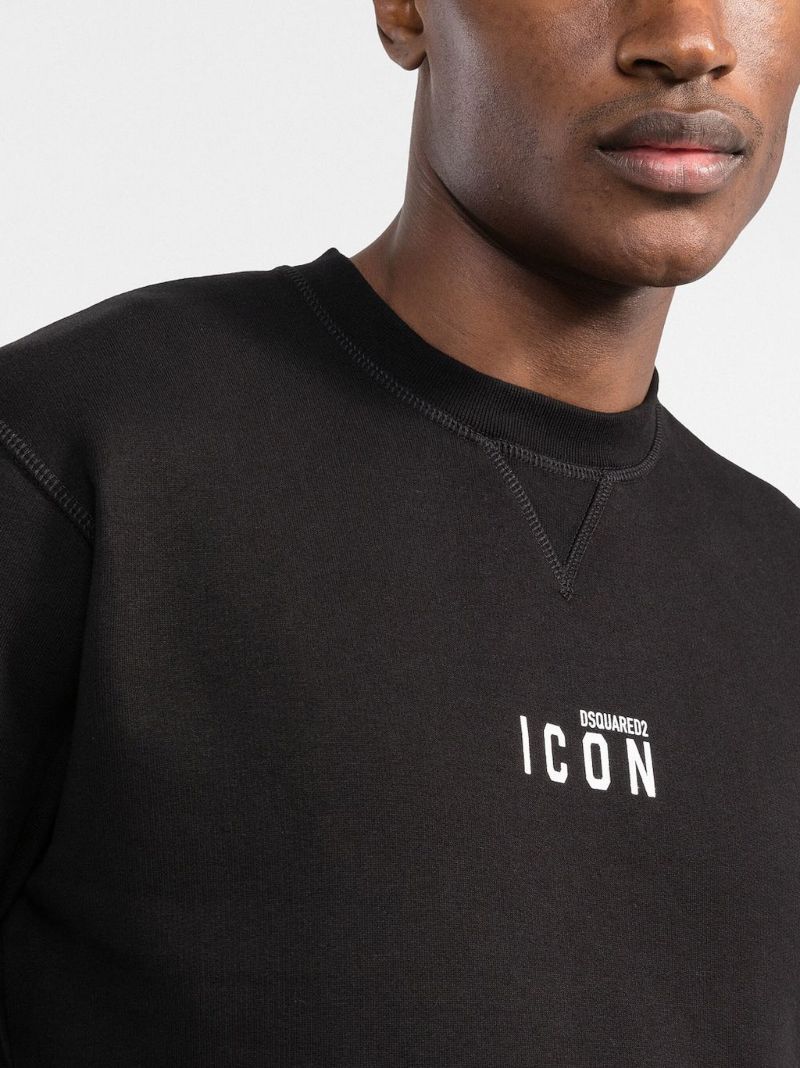 Black Icon Logo Print Sweatshirt
