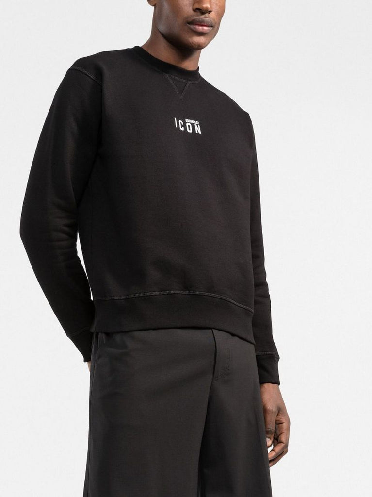 Black Icon Logo Print Sweatshirt