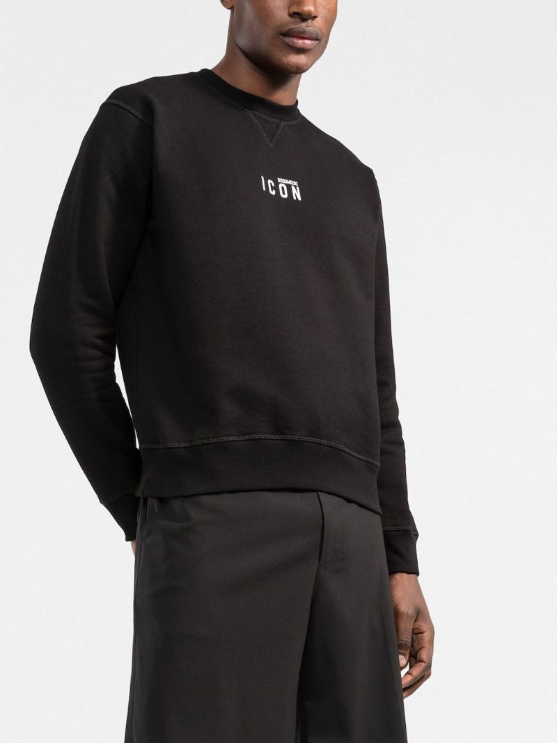 Black Icon Logo Print Sweatshirt