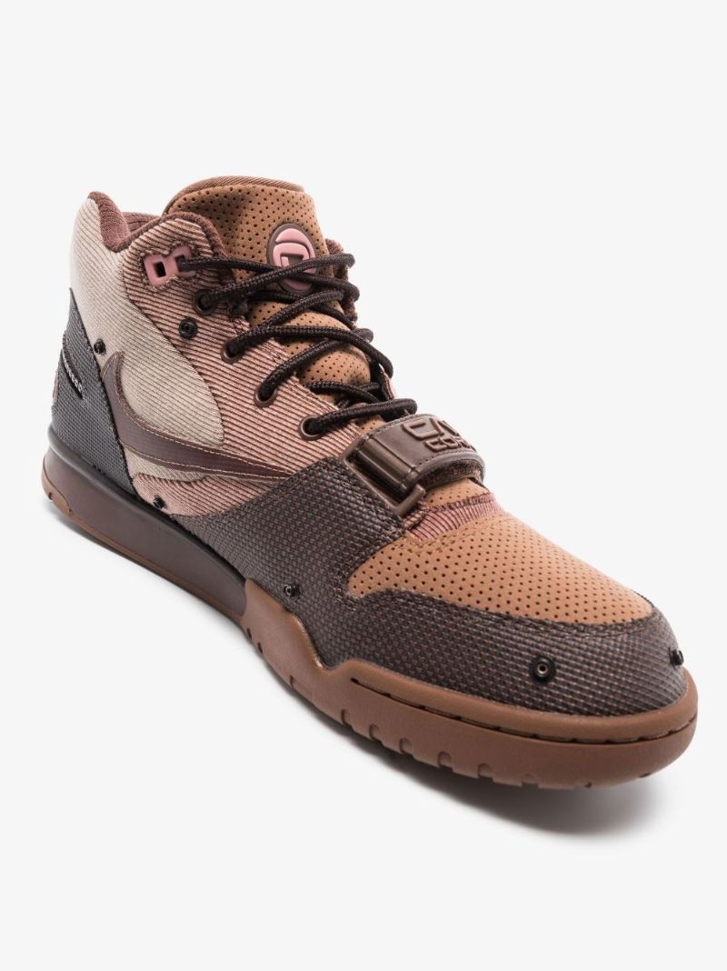 X Travis Scott Brown Cactus Jack Air 1 High Top Sneakers