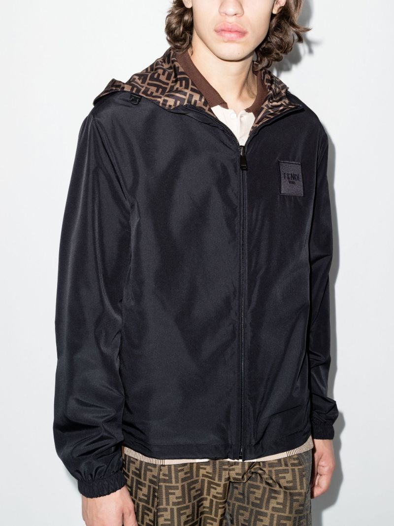 Black K-way Ff Monogram Reversible Jacket