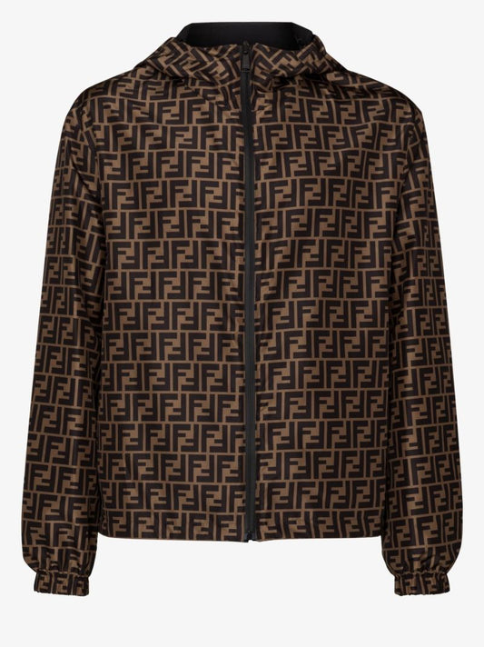 Black K-way Ff Monogram Reversible Jacket