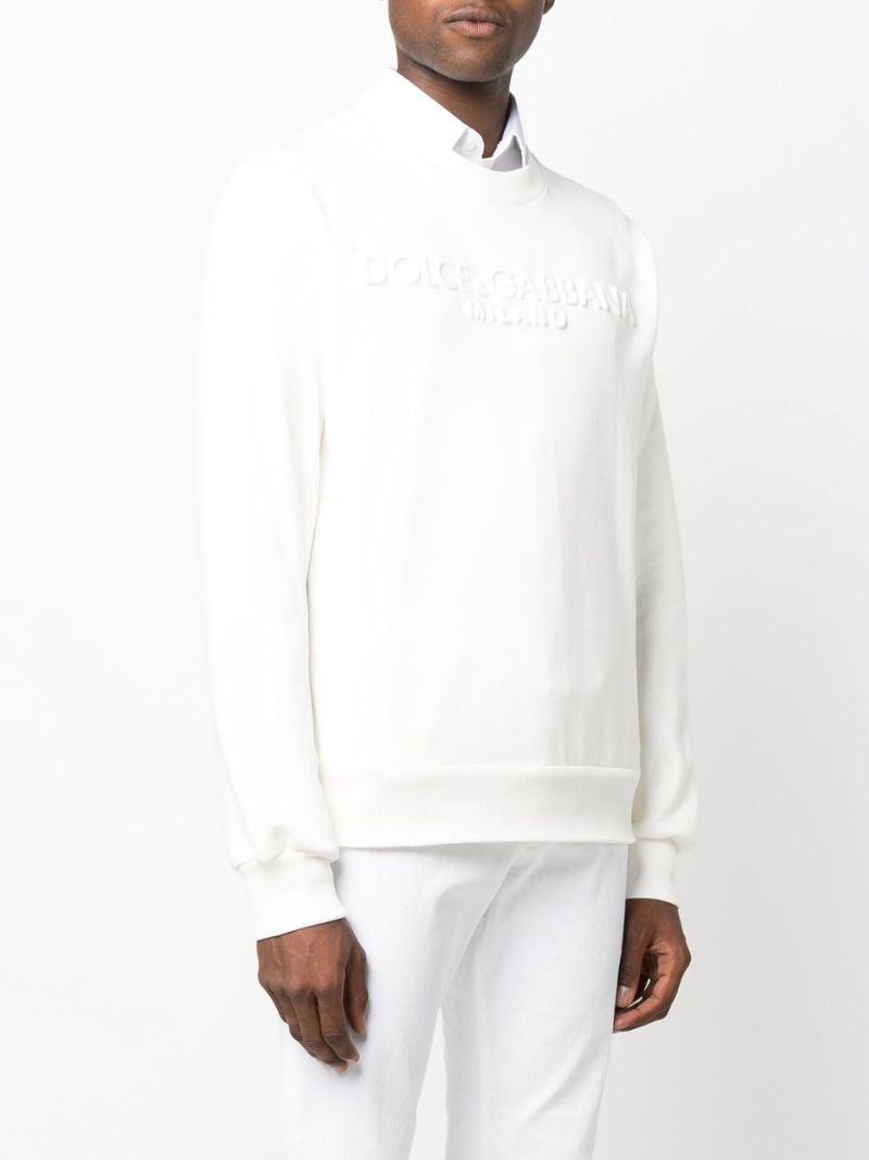 White Embossed Logo Sweatshirt