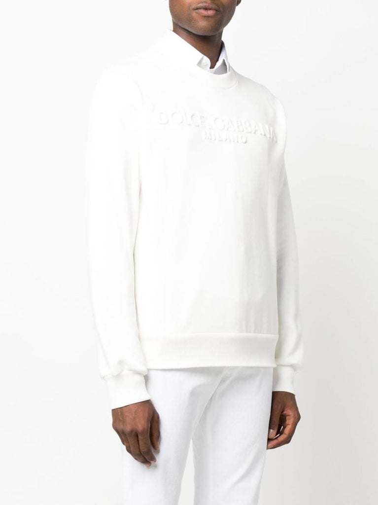 White Embossed Logo Sweatshirt