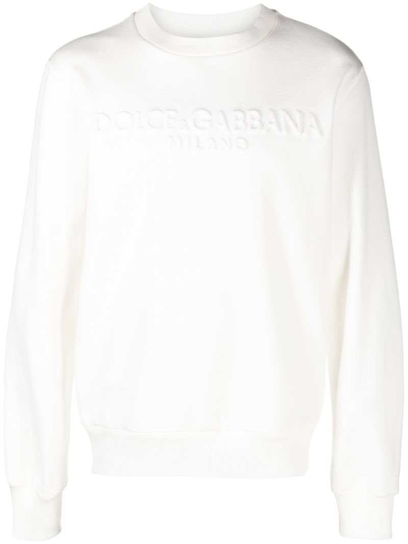 White Embossed Logo Sweatshirt
