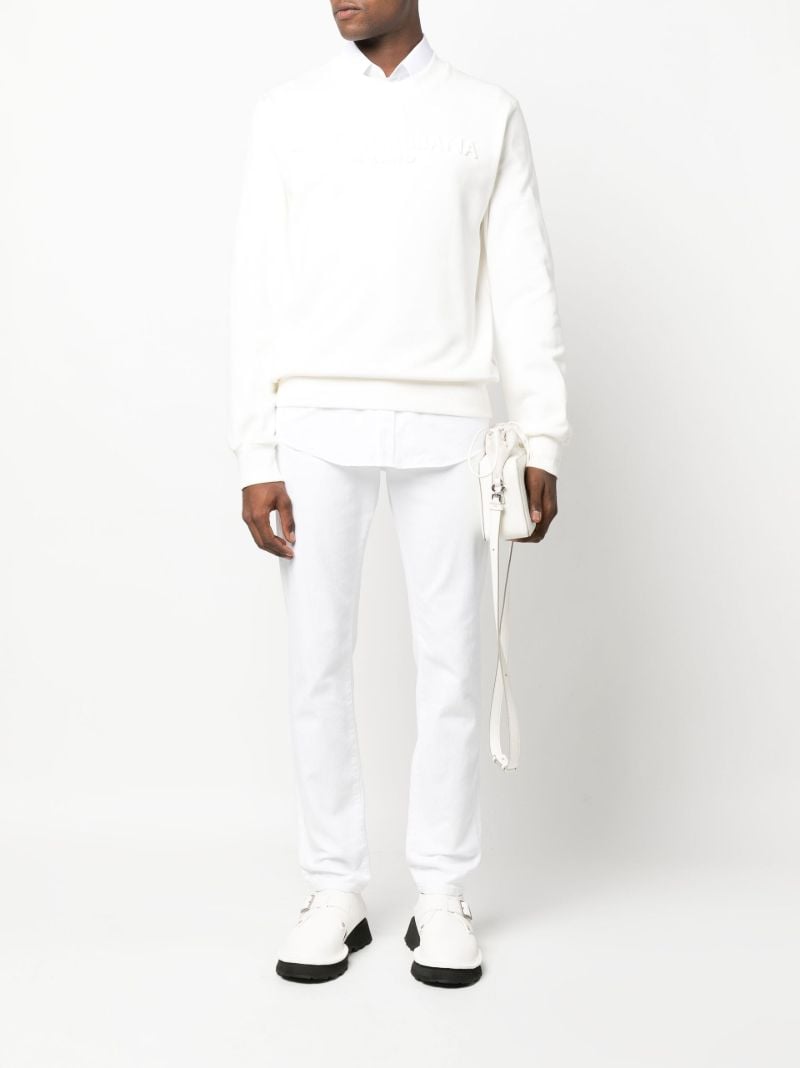 White Embossed Logo Sweatshirt