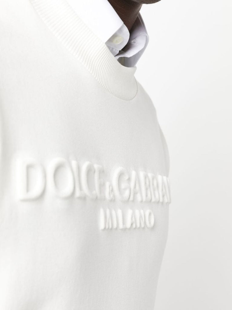 White Embossed Logo Sweatshirt