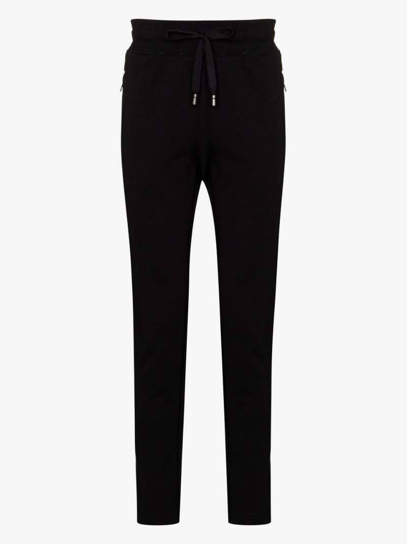 Black Logo Cotton Track Pants