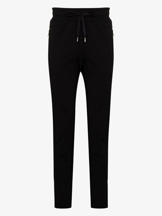 Black Logo Cotton Track Pants