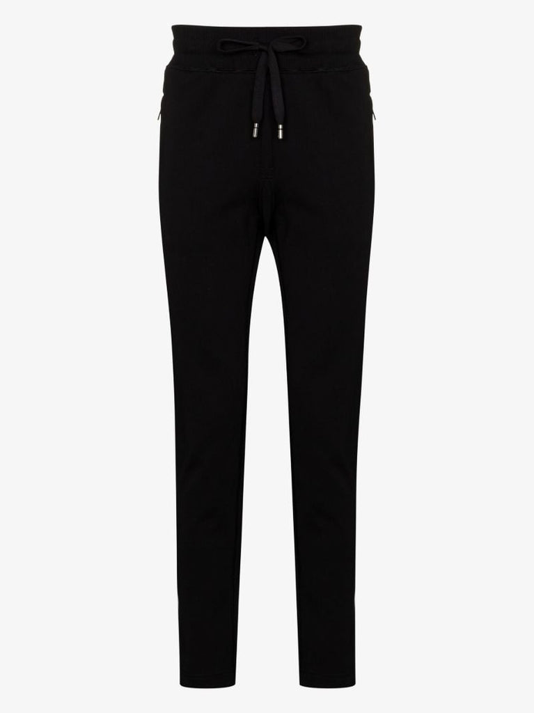 Black Logo Cotton Track Pants