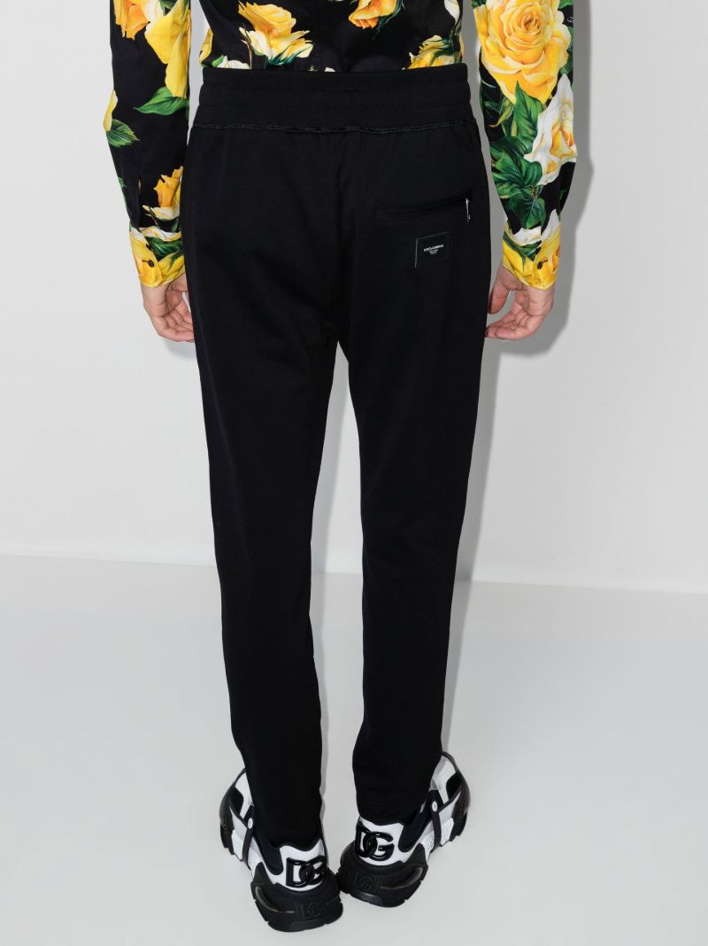 Black Logo Cotton Track Pants