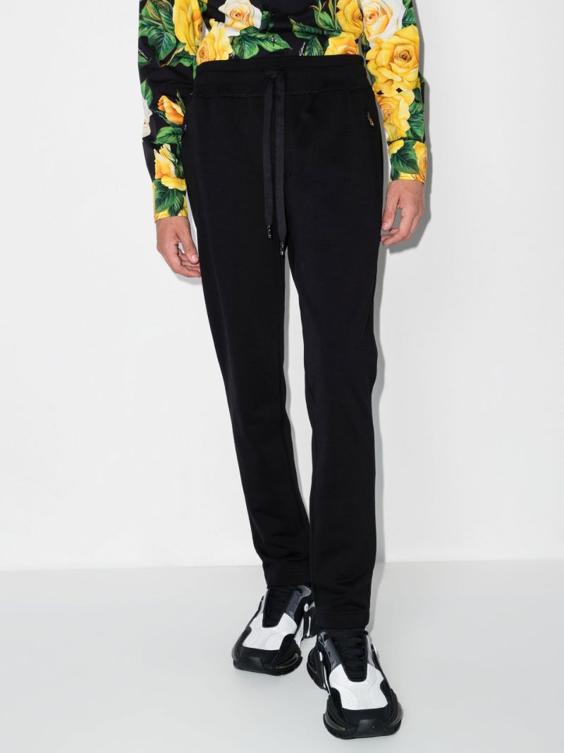 Black Logo Cotton Track Pants