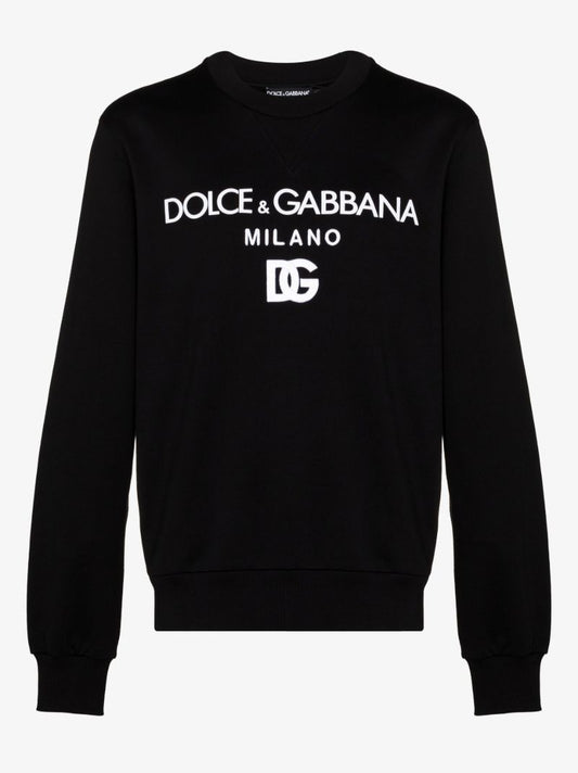 Black Logo Cotton Sweatshirt