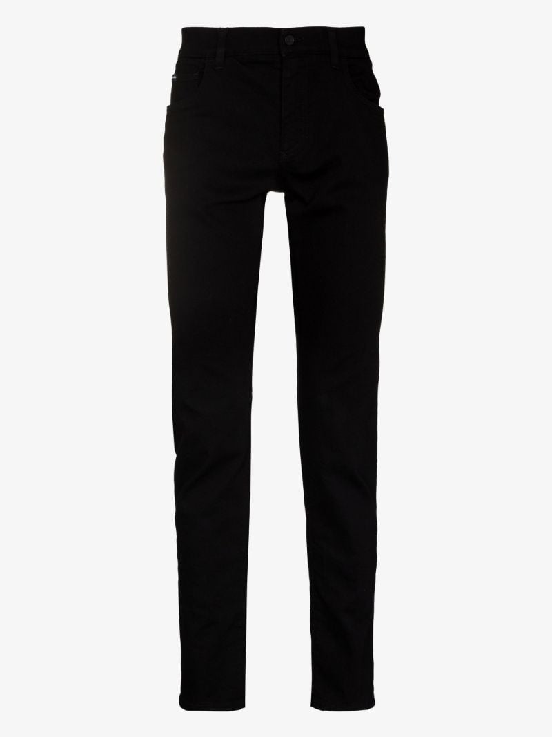 Black Logo Patch Straight Leg Jeans