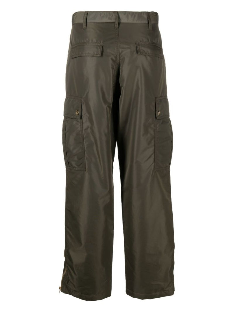 Green Quilted Cargo Trousers