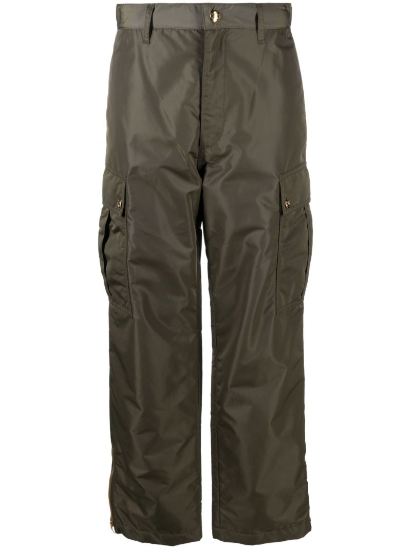 Green Quilted Cargo Trousers