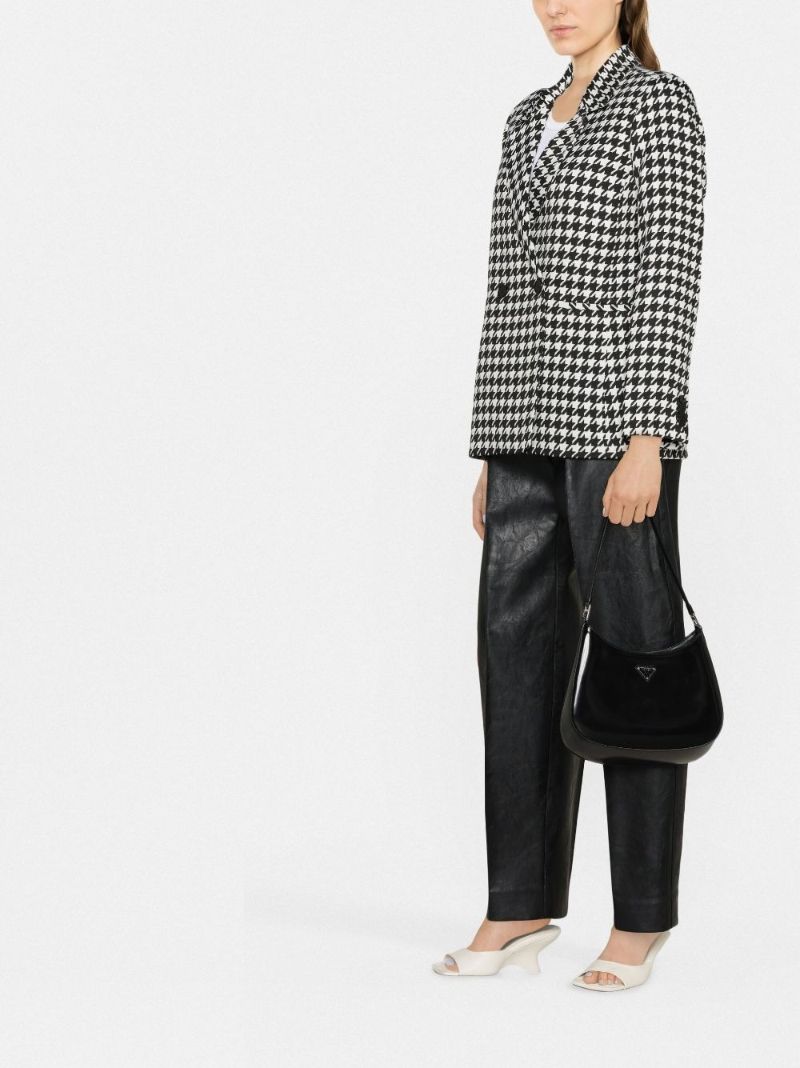 White and Black Madeline Houndstooth Blazer