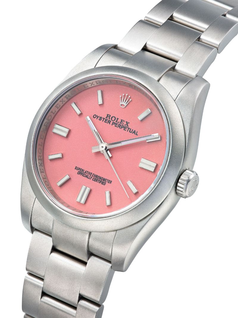 Customised Pre-owned Stainless Steel Rolex Oyster Perpetual Watch
