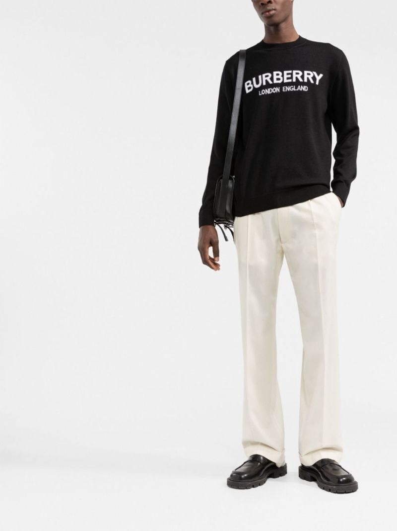 Black Logo Print Knit Sweater