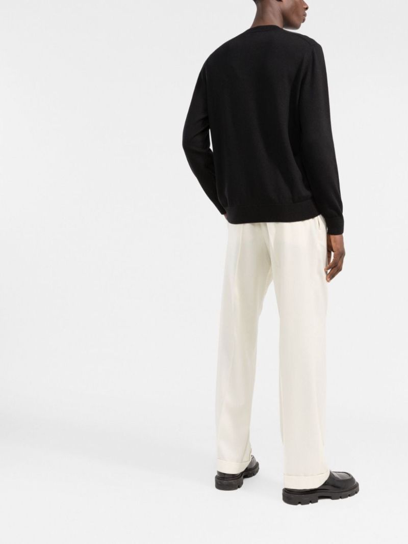 Black Logo Print Knit Sweater