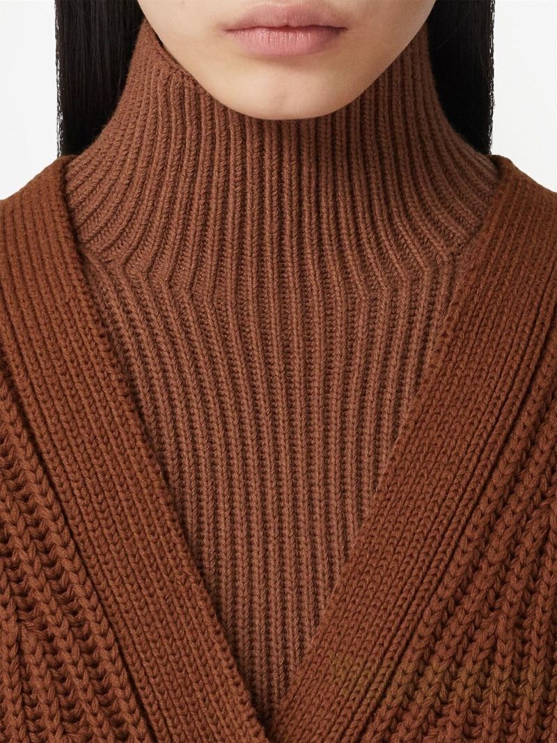 Brown Chevron Check Cardigan