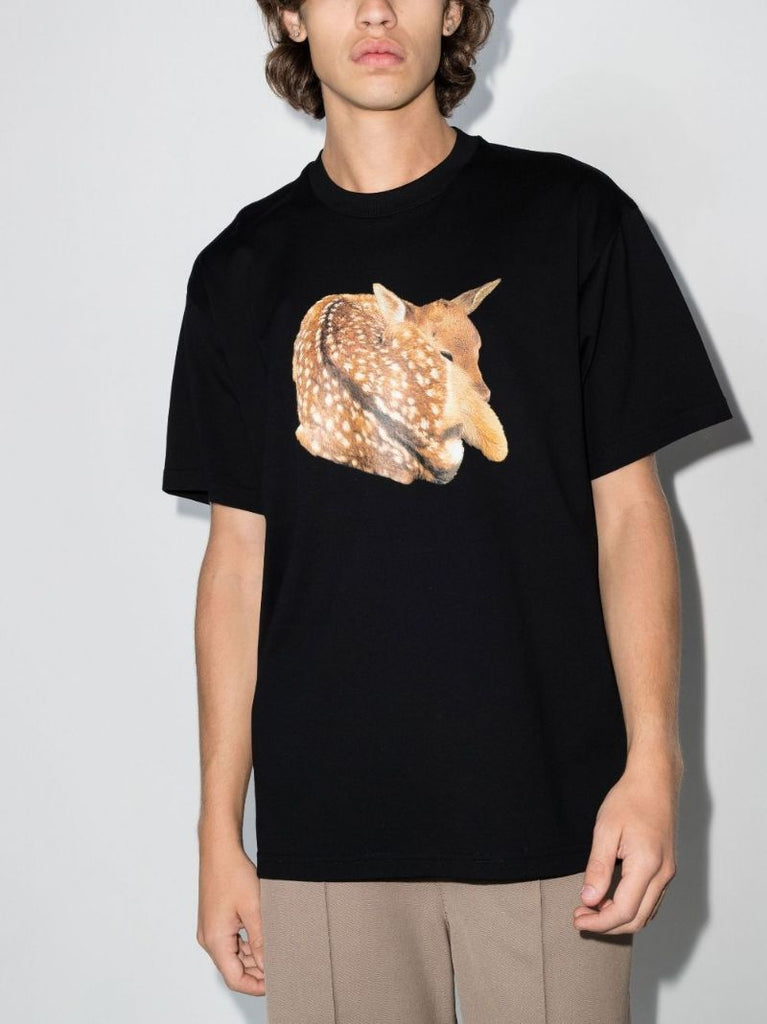 Black Printed Cotton T-shirt