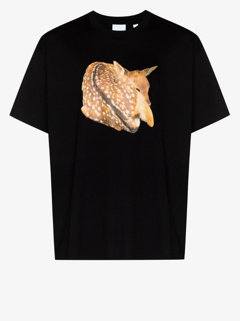 Black Printed Cotton T-shirt