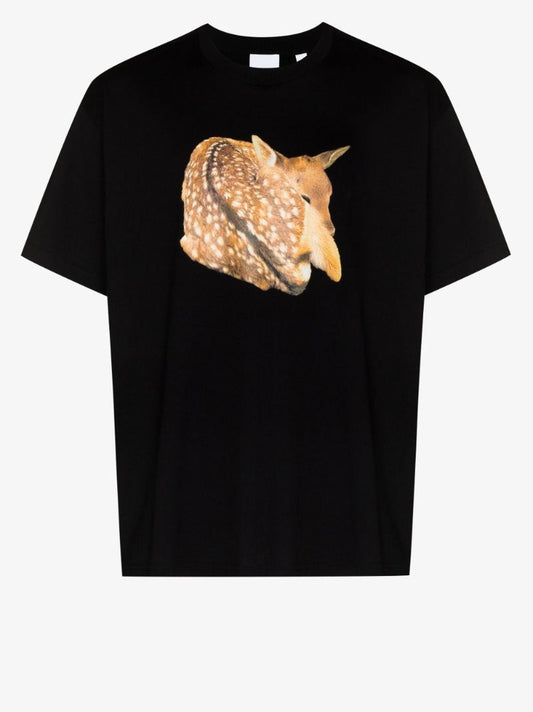 Black Printed Cotton T-shirt