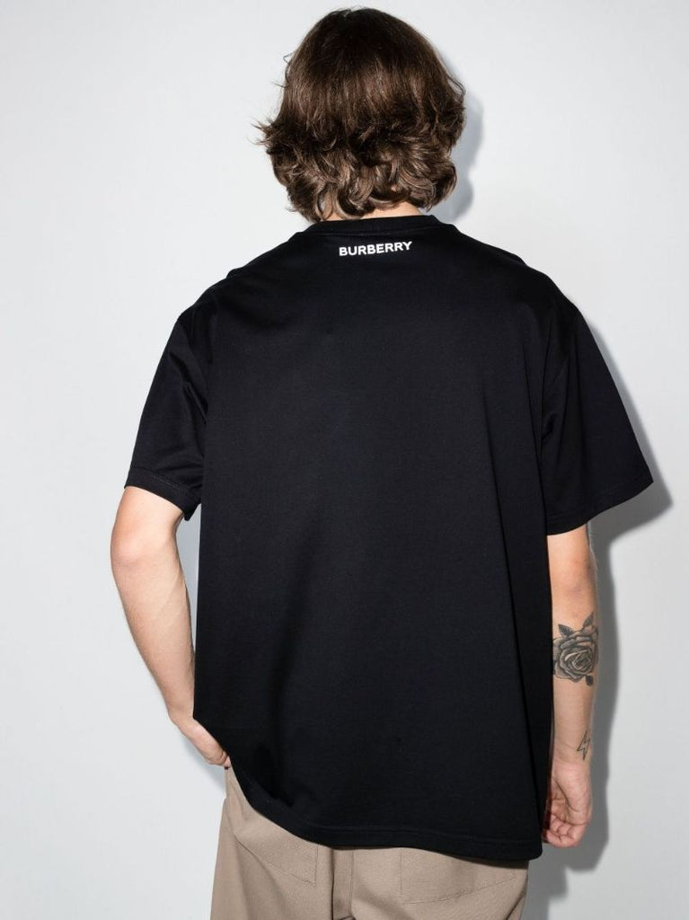 Black Printed Cotton T-shirt