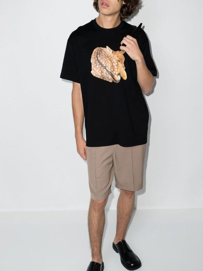 Black Printed Cotton T-shirt