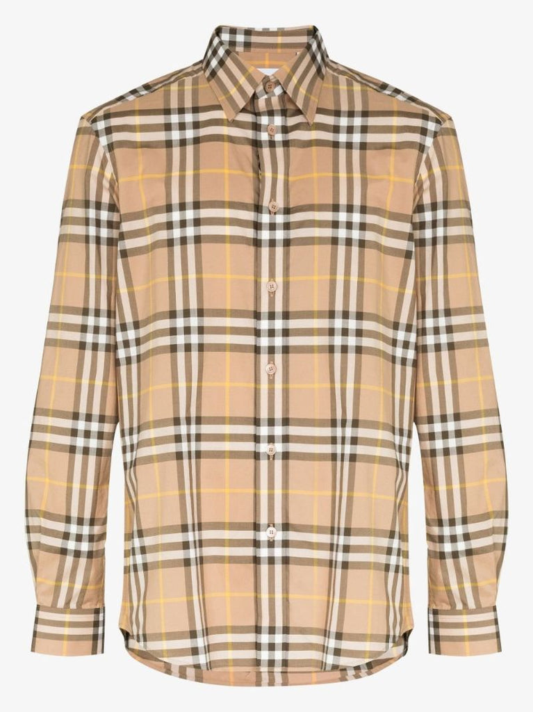 Neutral Vintage Check Cotton Shirt