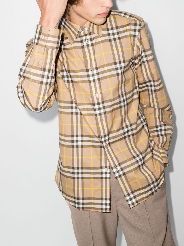 Neutral Vintage Check Cotton Shirt