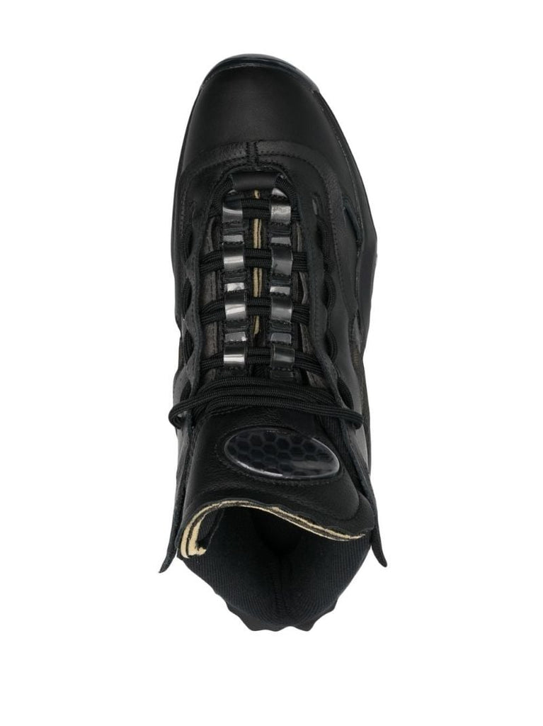 X Maison Margiela Black Question Mid Memory of Basketball Sneakers