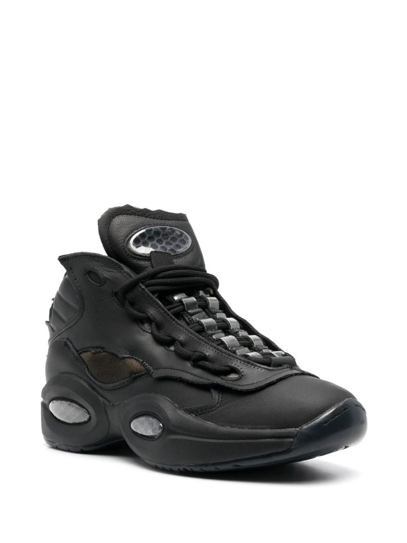 X Maison Margiela Black Question Mid Memory of Basketball Sneakers