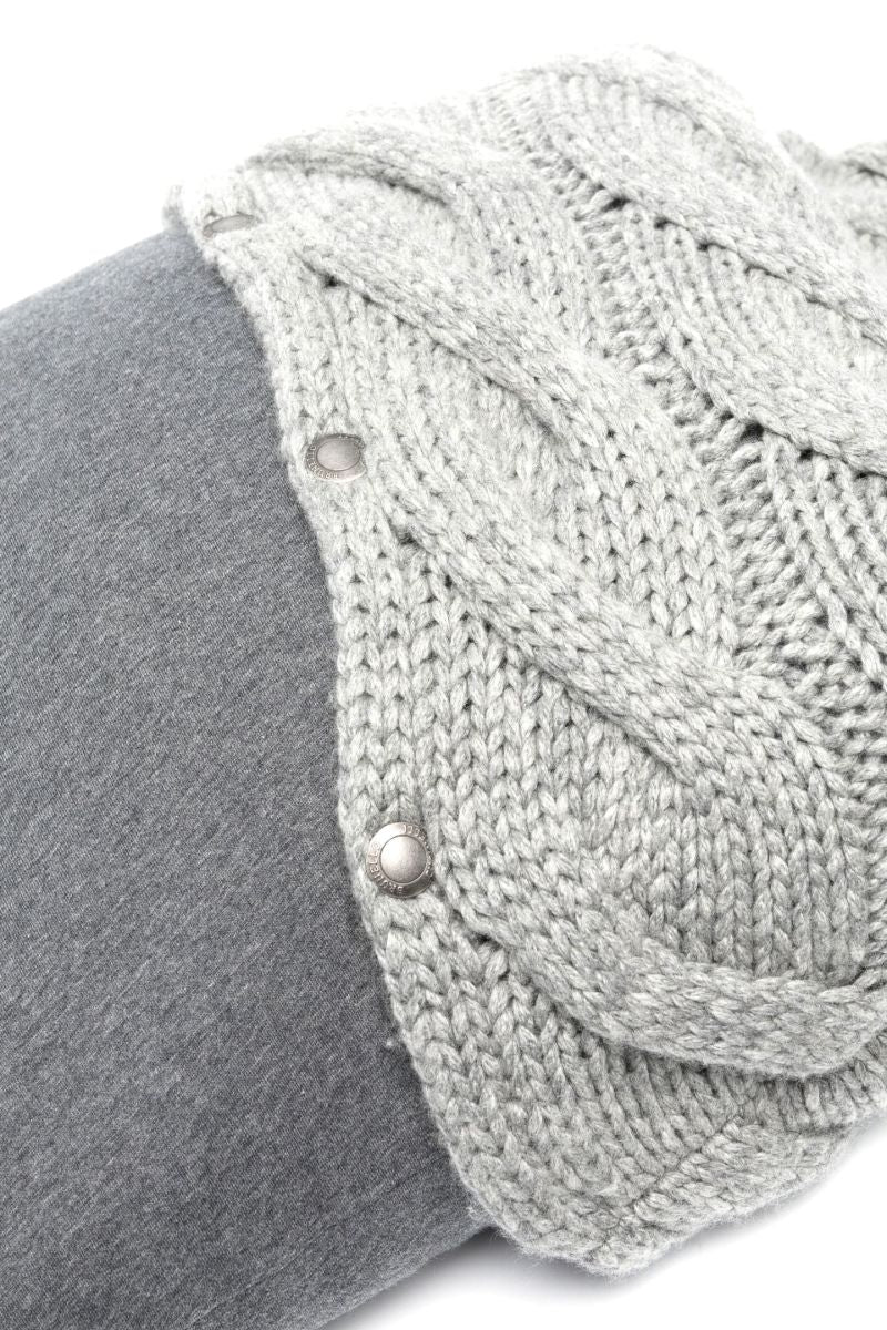 Grey Cable Knit Cashmere Cushion