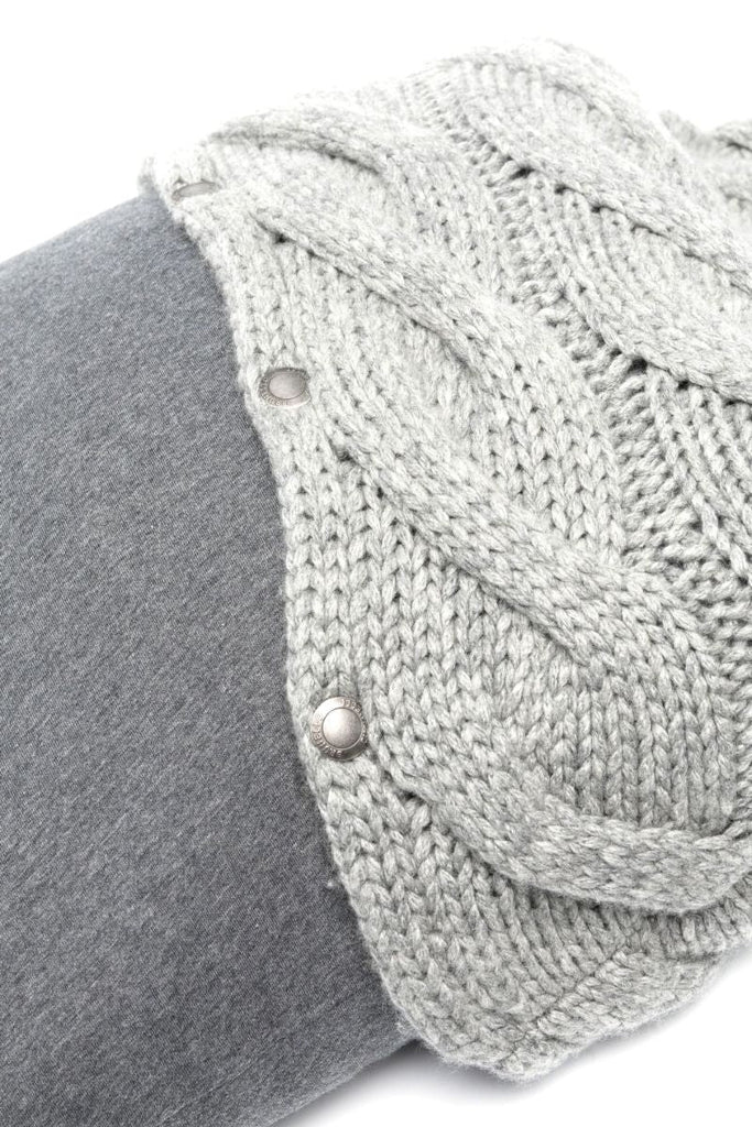 Grey Cable Knit Cashmere Cushion