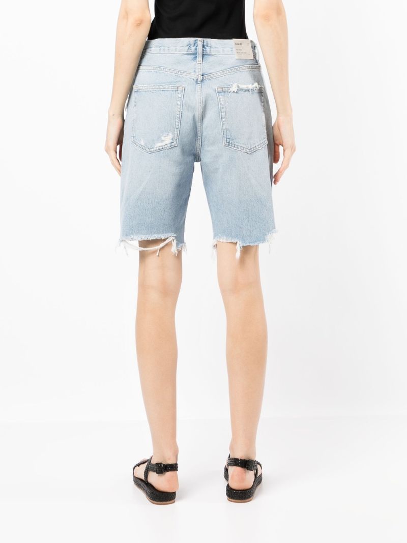 Blue Ira Distressed Organic Cotton Denim Shorts