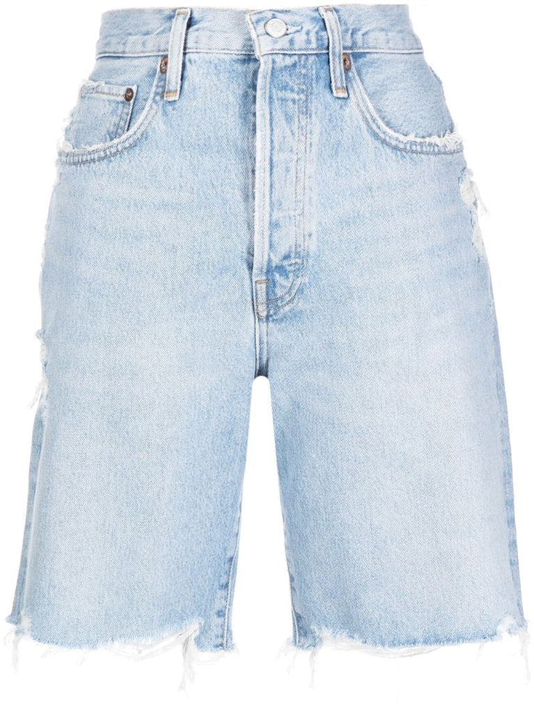 Blue Ira Distressed Organic Cotton Denim Shorts