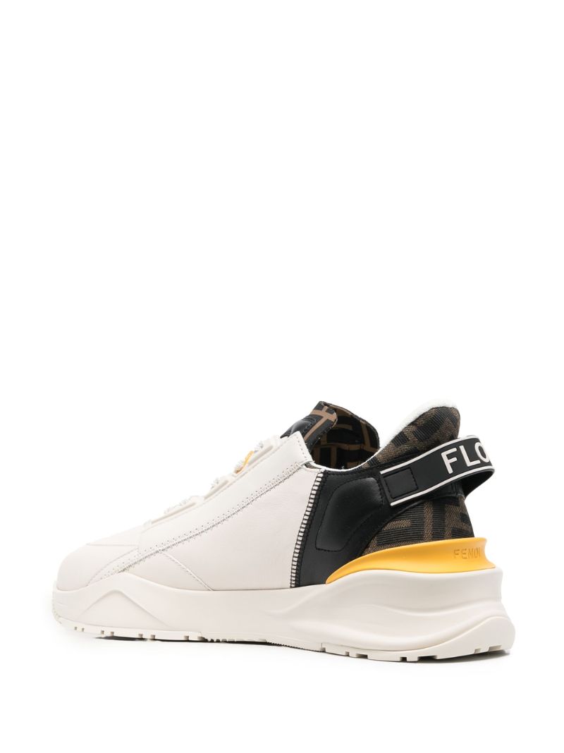 White Fendi Flow Low-top Leather Sneakers