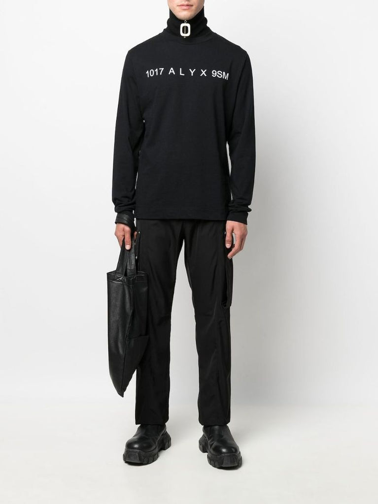 Black Logo Print Cotton T-shirt