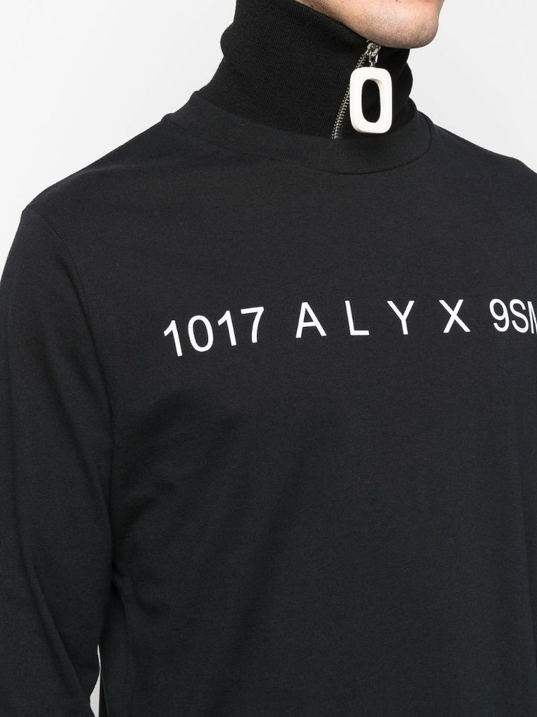 Black Logo Print Cotton T-shirt