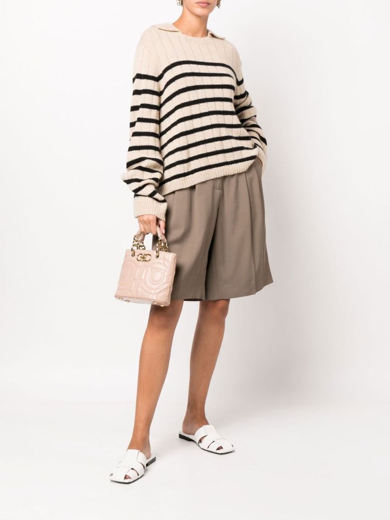 Pink Gancini Quilted Leather Tote Bag