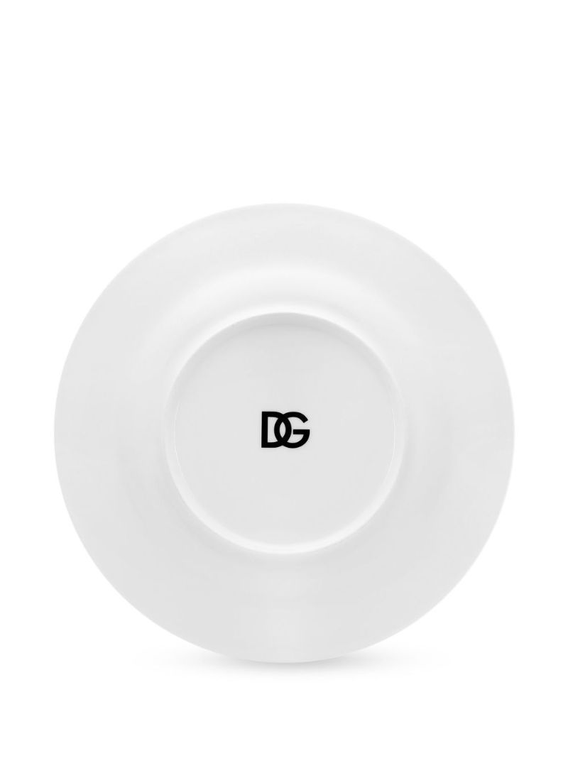 White Dg Logo Print Charger Plate