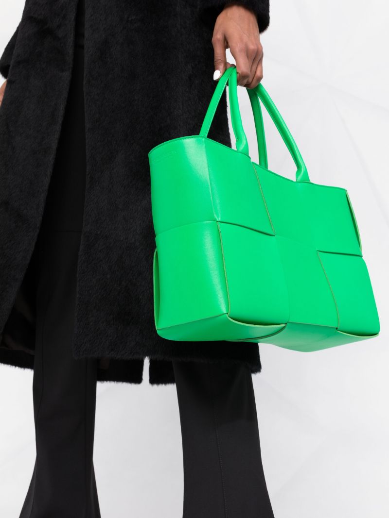 Green Arco Intrecciato Tote Bag