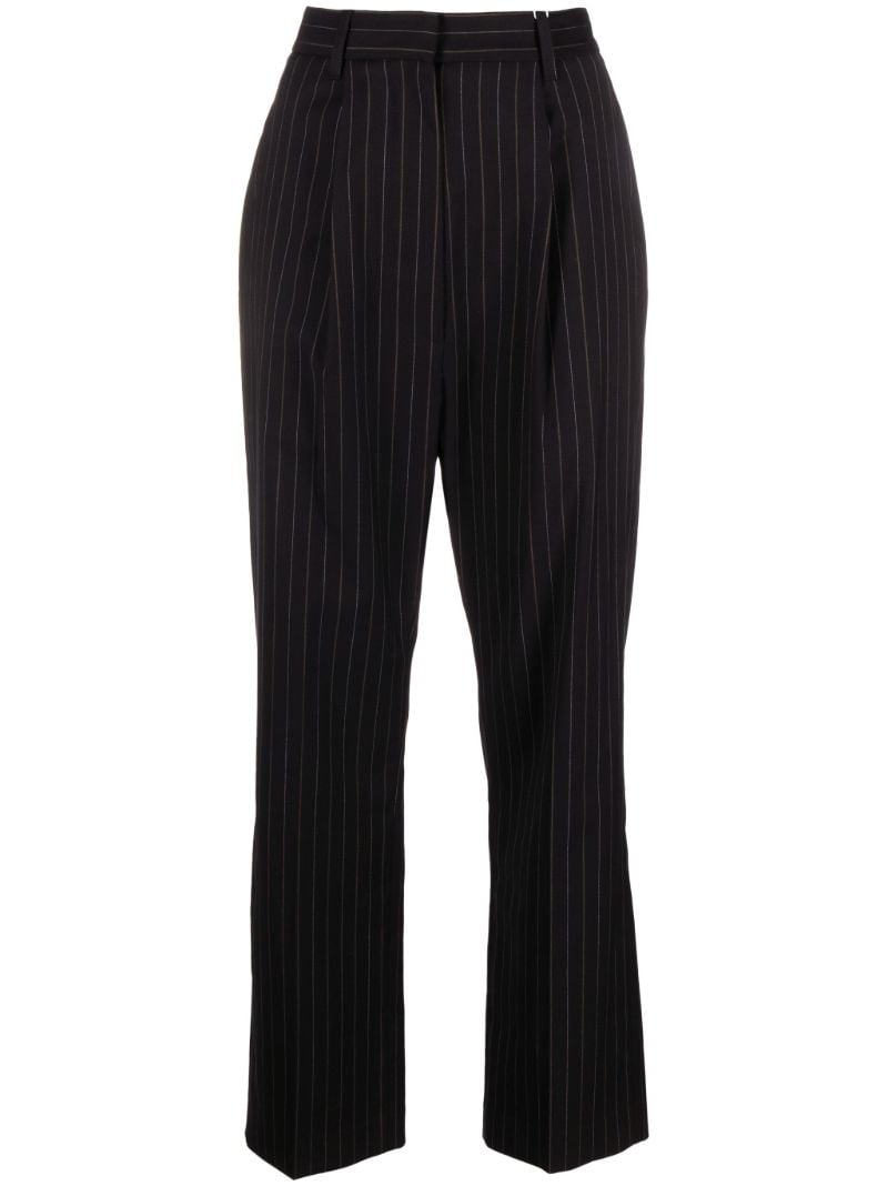 Black Stripe Tailored Cotton Trousers