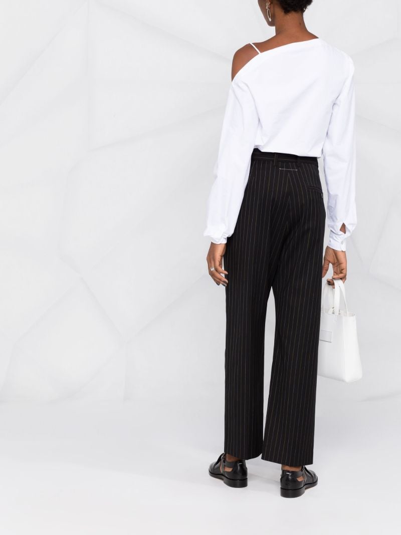 Black Stripe Tailored Cotton Trousers