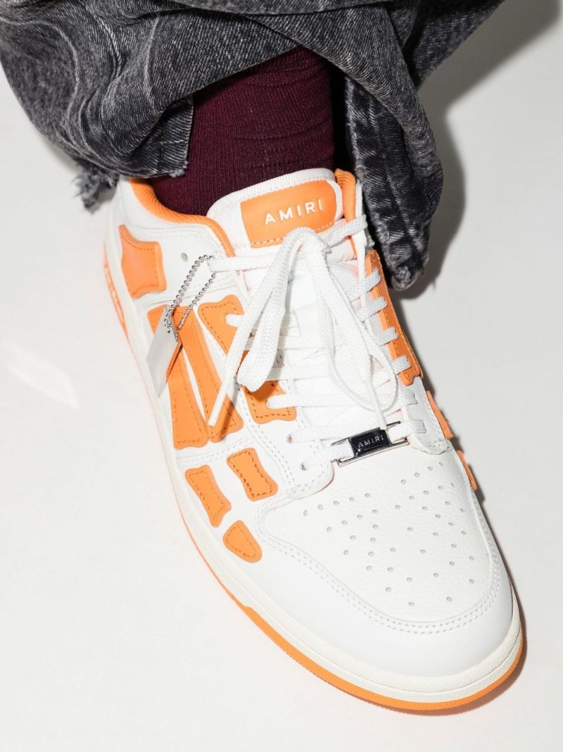 White Skel-top Low Leather Sneakers